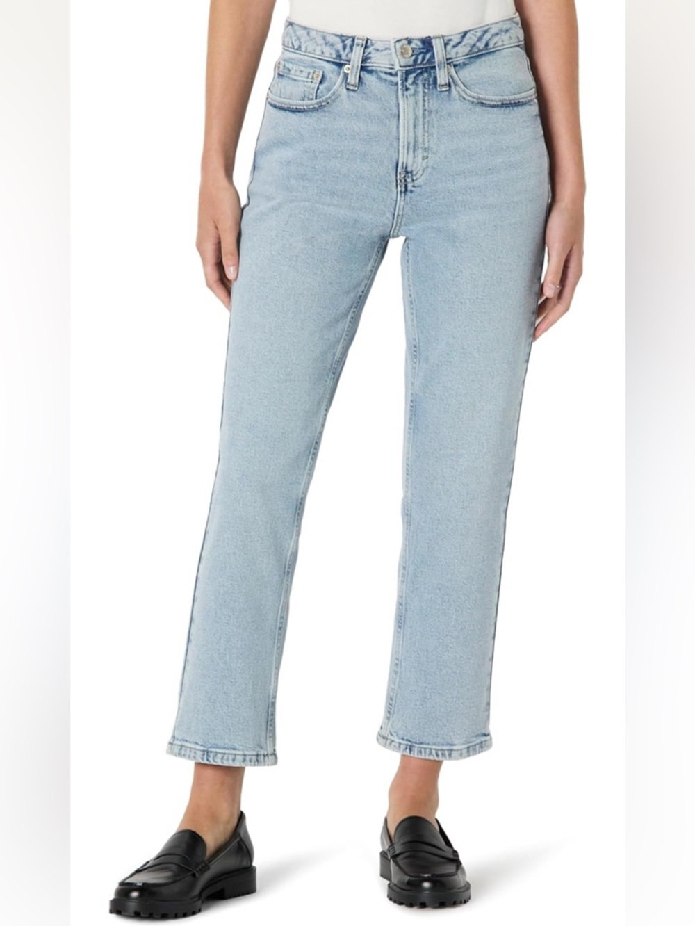 Amazon Essentials Women's Straight Leg Jeans in Light Blue Wash